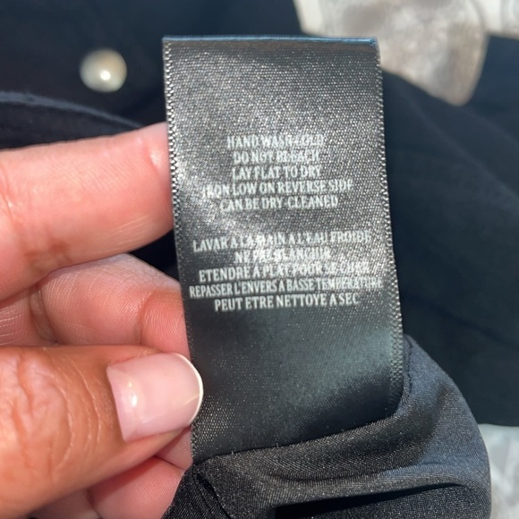 Blanknyc Black Crepe Moto Jacket Tags Size Large Buckles Zips Snaps Cotton - Picture 10 of 10